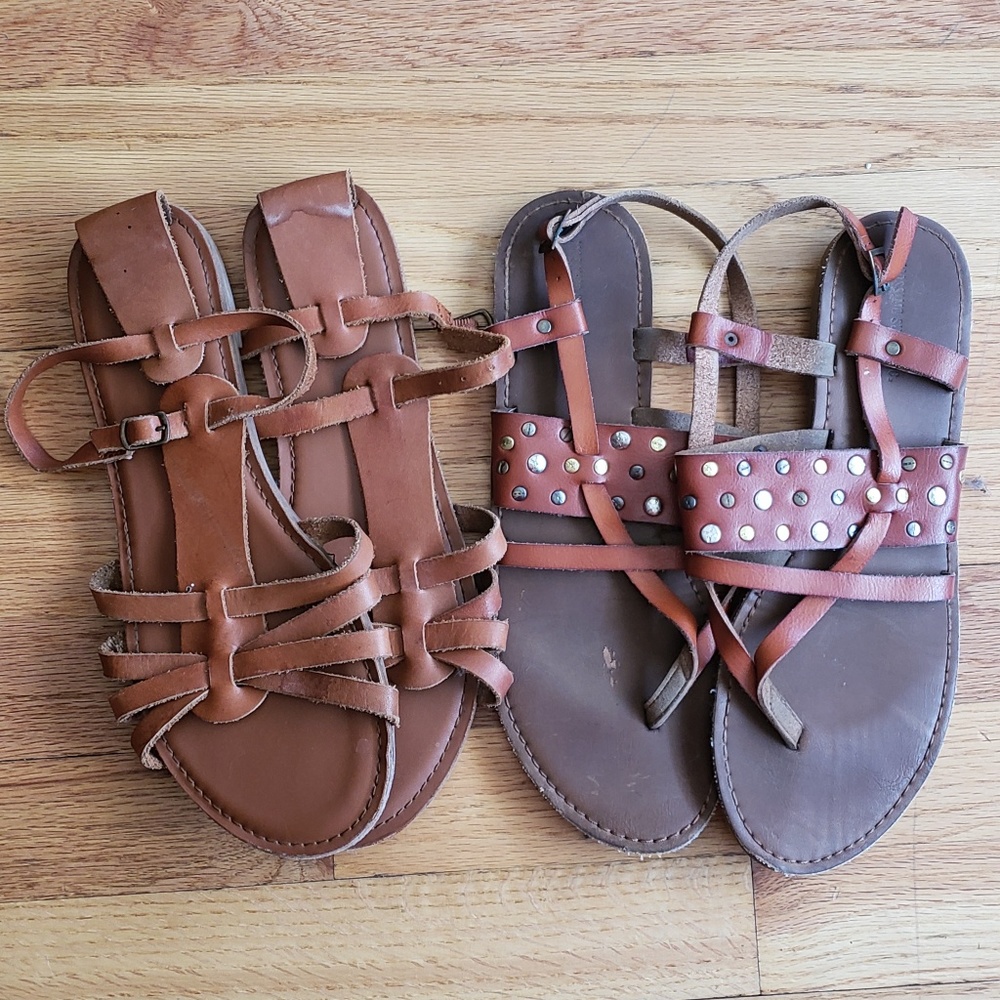 2 pairs of boho sandals